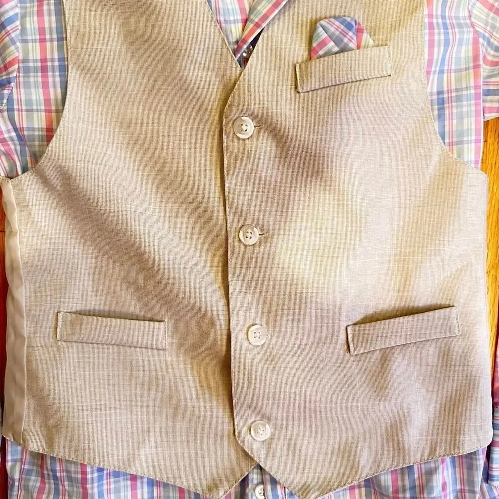 Nautica Tan and Pink Trousers Three-Piece Suit